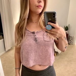 LA Hearts dusty pink crop top